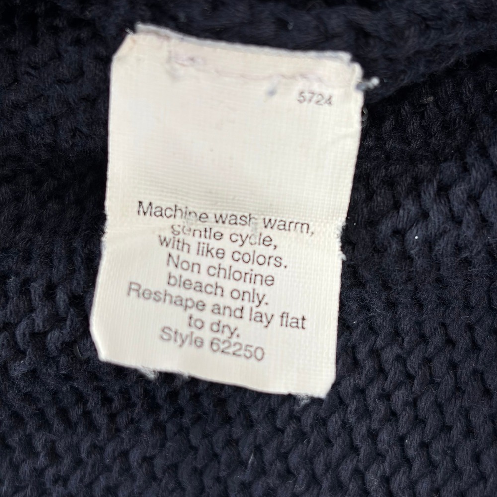 J.Crew Knit Hoodie Sweater Womens M Navy Blue Button Placket 62250 - Picture 3 of 9
